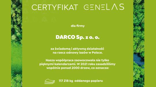 Certyfikat GeneLAS dla firmy Darco