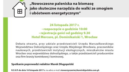 Debata „Nowoczesne paleniska na biomasę jako skuteczne narzędzia do walki ze smogiem i ubóstwem energetycznym”