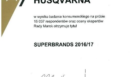 Husqvarna z wyróżnieniem Superbrands 2016/2017