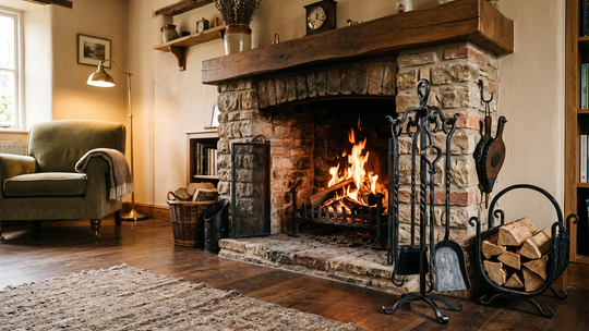 Kominek i kuta stal — jak budować spójny styl rustykalny we wnętrzu i na posesji