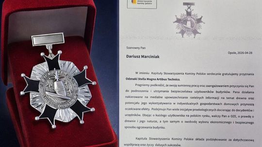 Wyróżnienie dla Dariusza Marciniaka od Stowarzyszenia Kominy Polskie