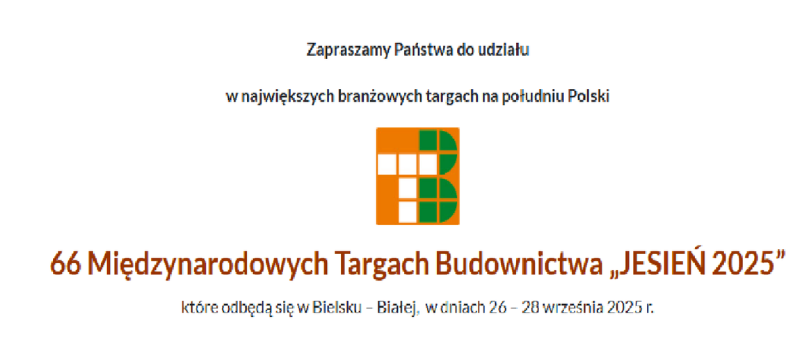 65 Międzynarodowe Targi Budownictwa i Technik Grzewczych JESIEŃ 2025, Bielsko-Biała