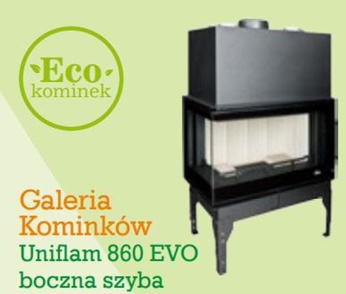 Galeria Kominków Uniflam 860 EVO boczna szyba