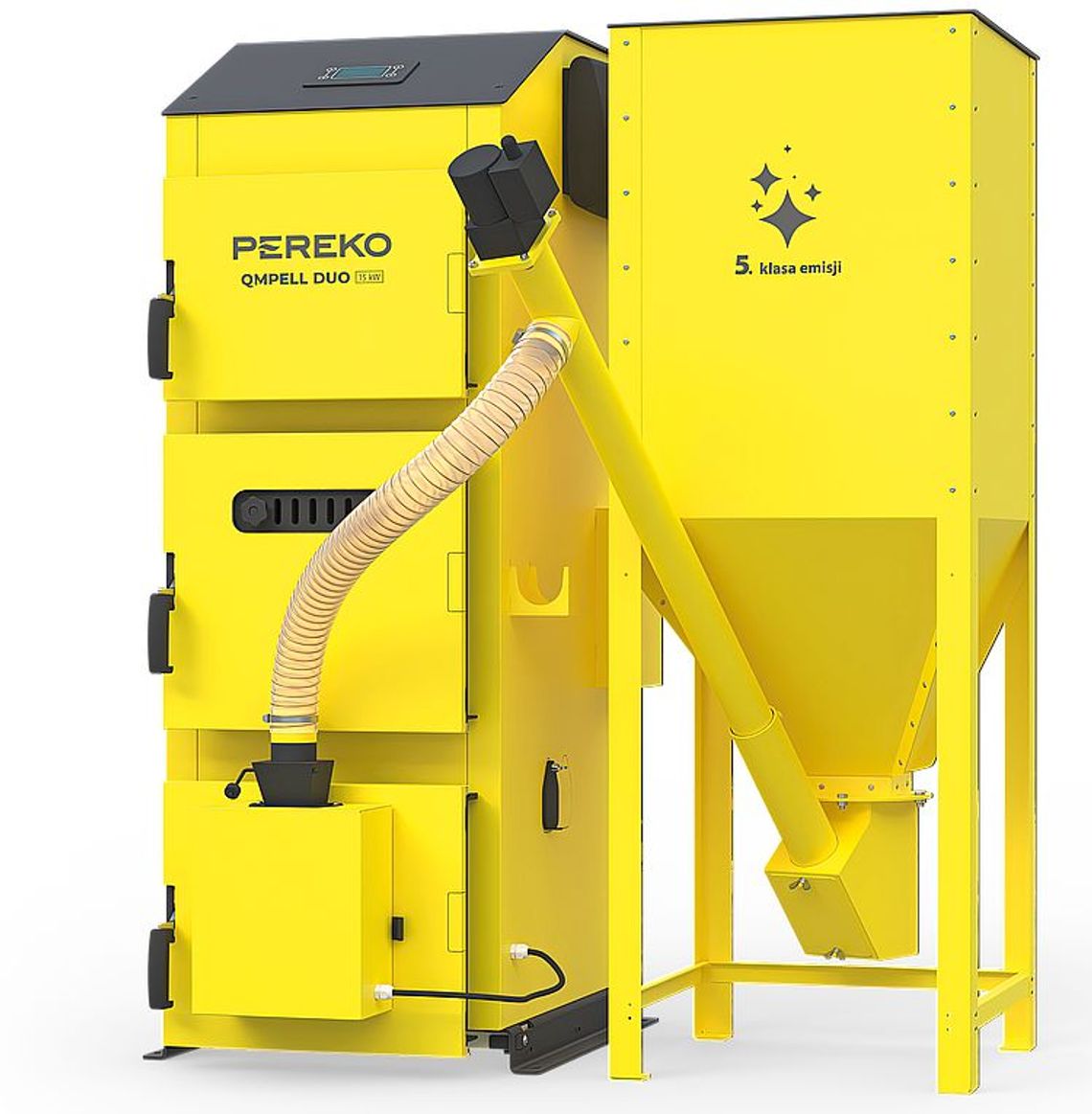 Kocioł dwupaliwowy PEREKO QmPell Duo 15 kW – pellet i drewno Kocioł dwupaliwowy PEREKO QmPell Duo 15 kW – pellet i drewno