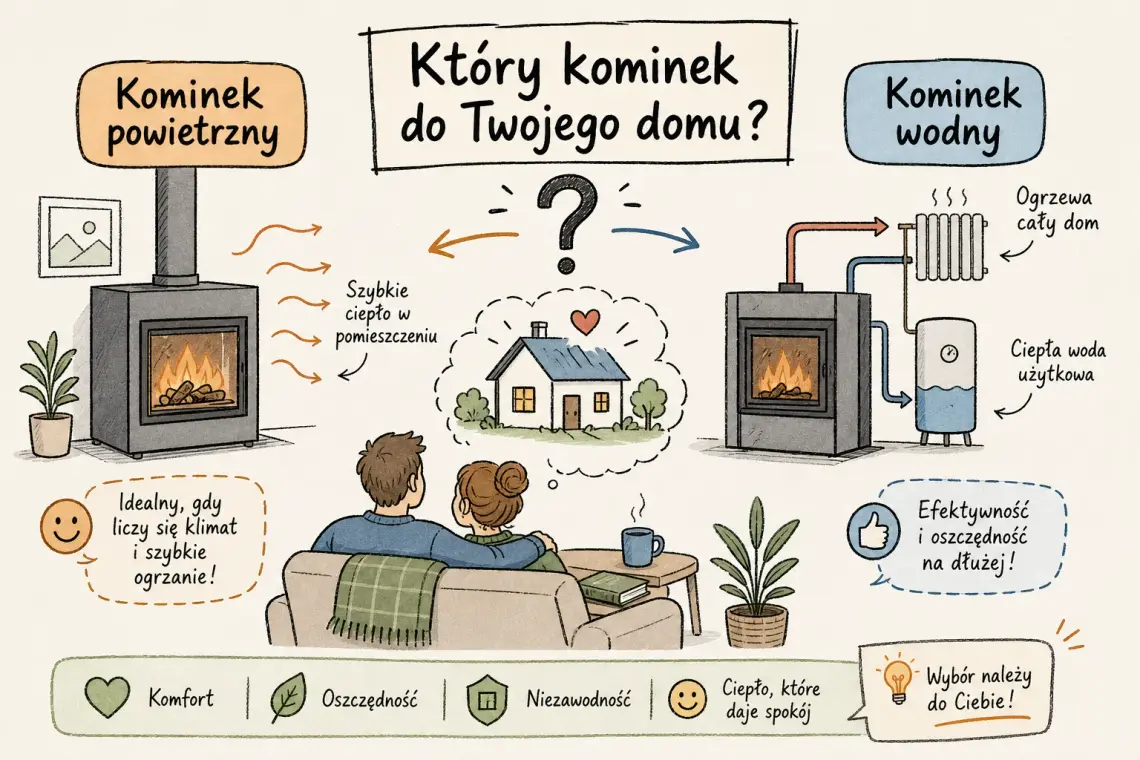 Kominek powietrzny czy wodny – który wybrać do domu? Jaki kominek wybrać do domu?