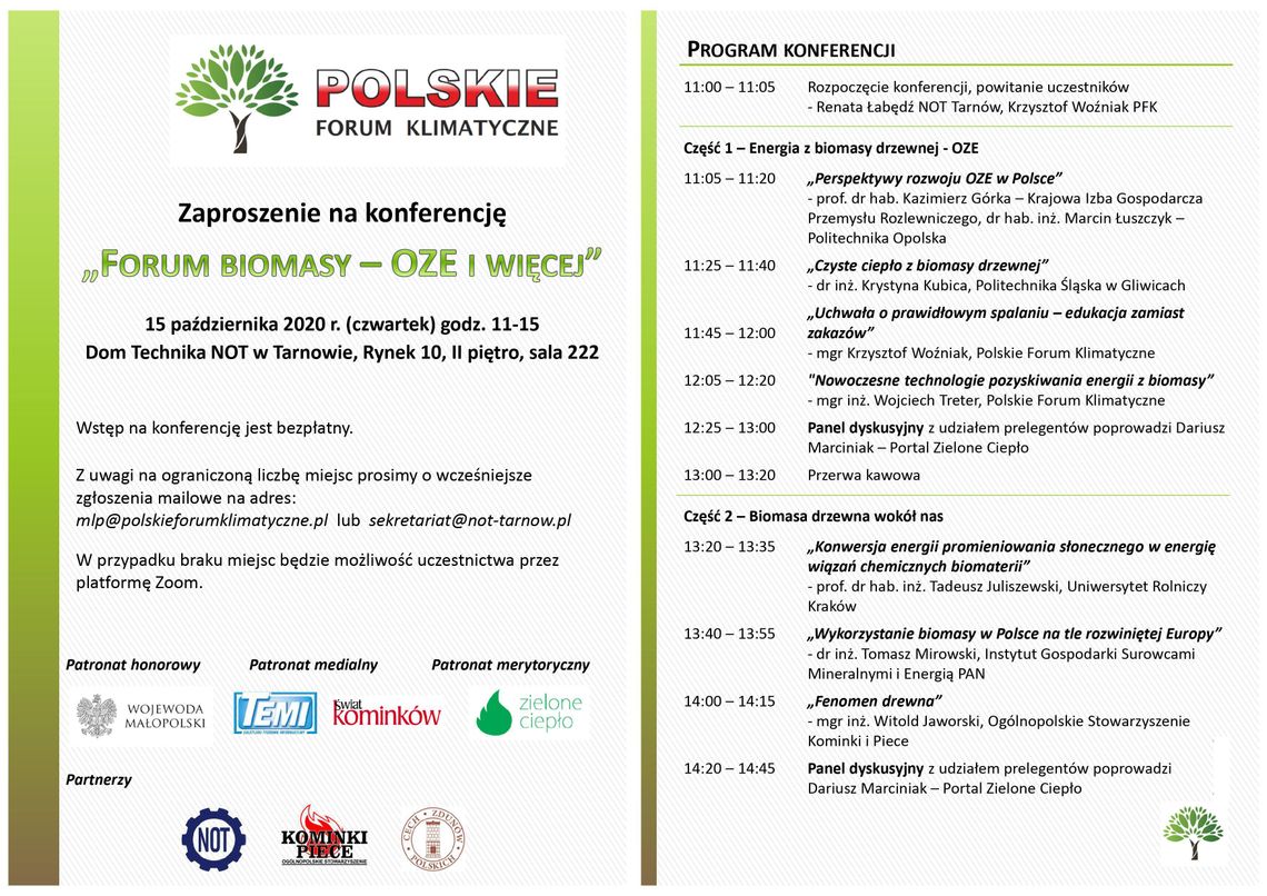 Konferencja „Forum biomasy – OZE i więcej”