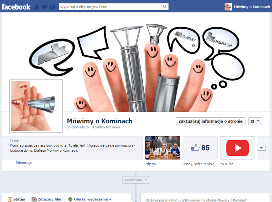 "Mówimy o Kominach"- nowy profil tematyczny MK Systemy Kominowe na Facebooku