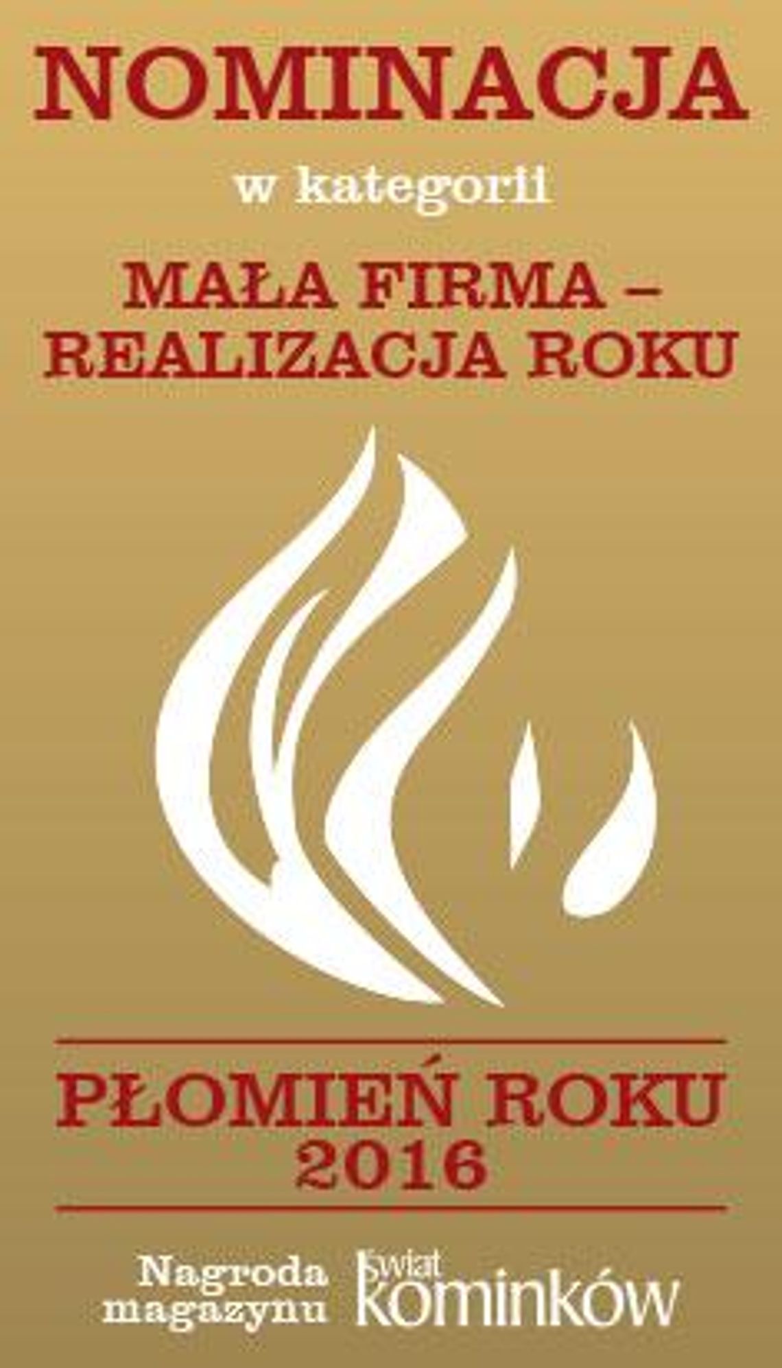 Płomień Roku 2016 - nominacje w kategorii Mała Firma - Realizacja Roku