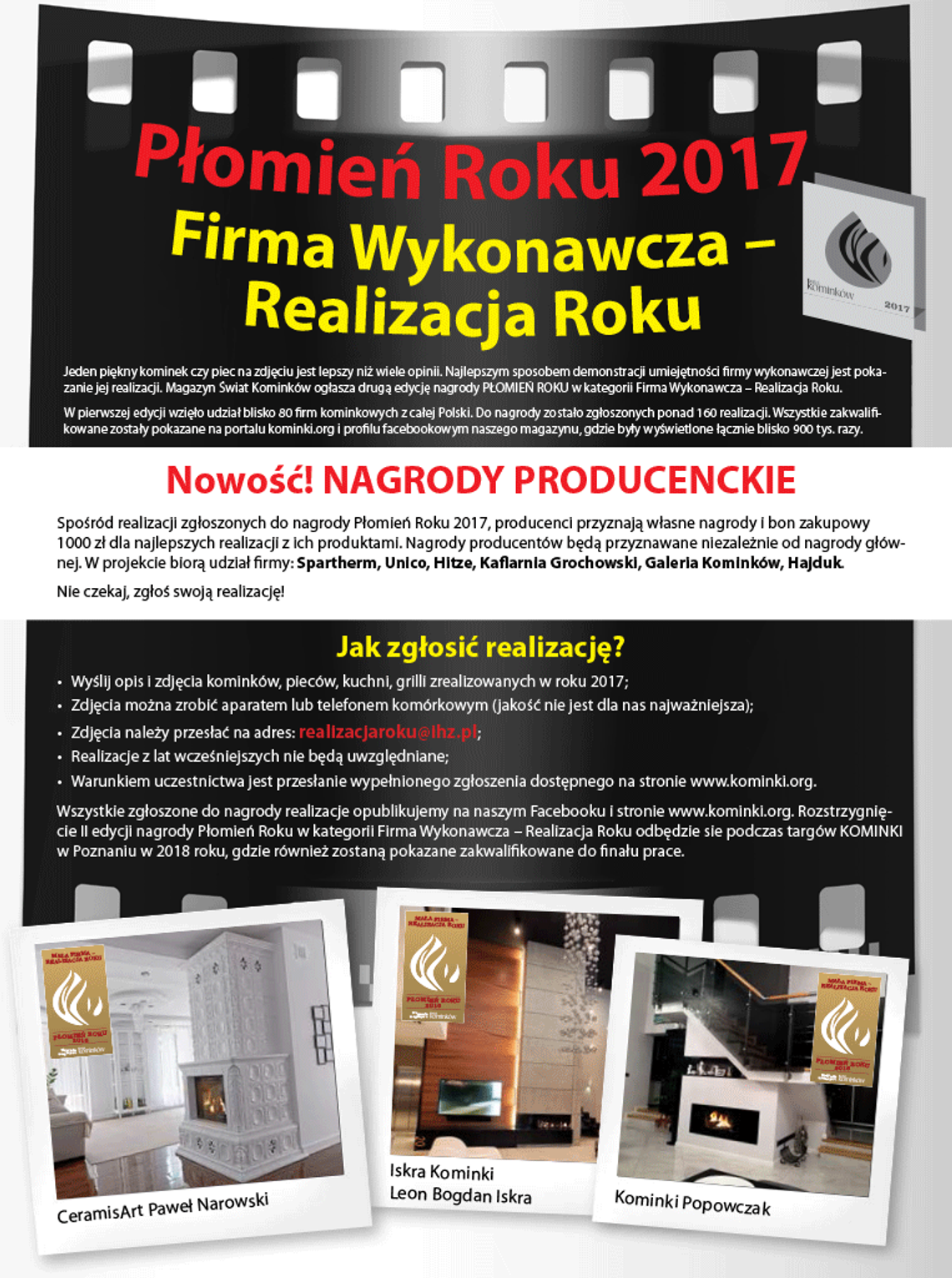 Płomień Roku 2017 w kategorii Firma Wykonawcza - Realizacja Roku - nowa edycja