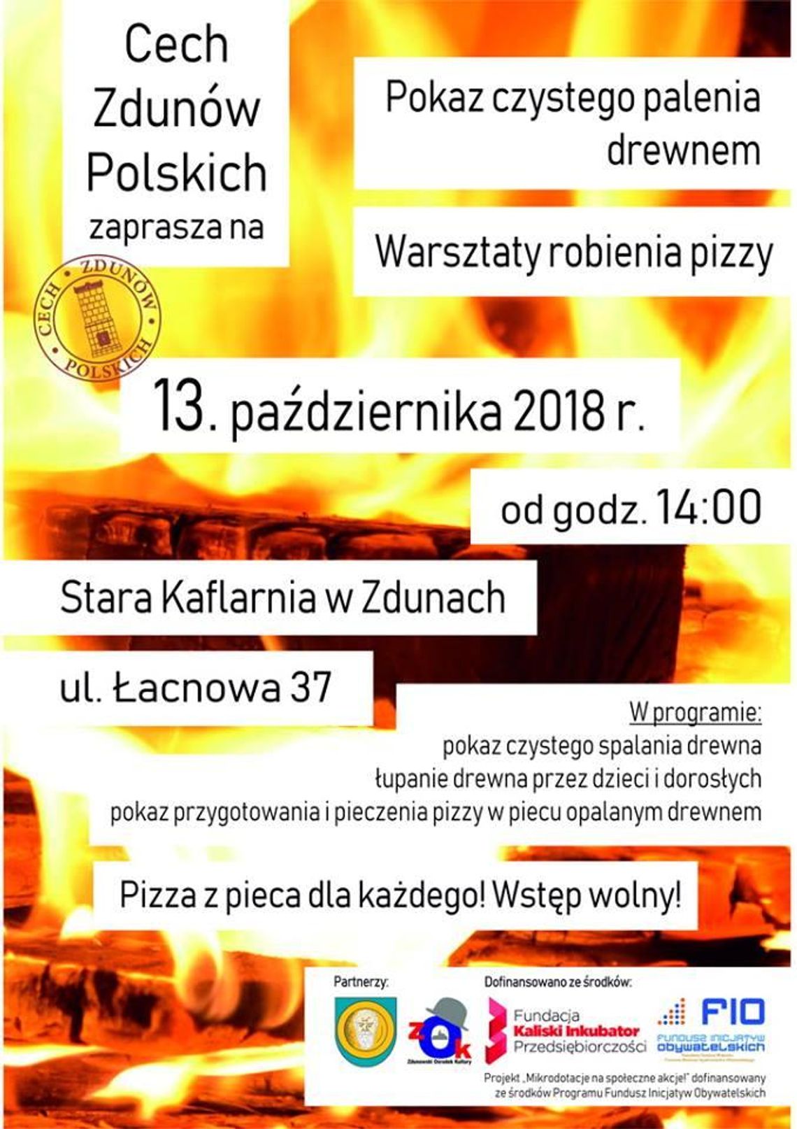 Pokaz czystego palenia drewnem i warsztaty robienia pizzy w Zdunach