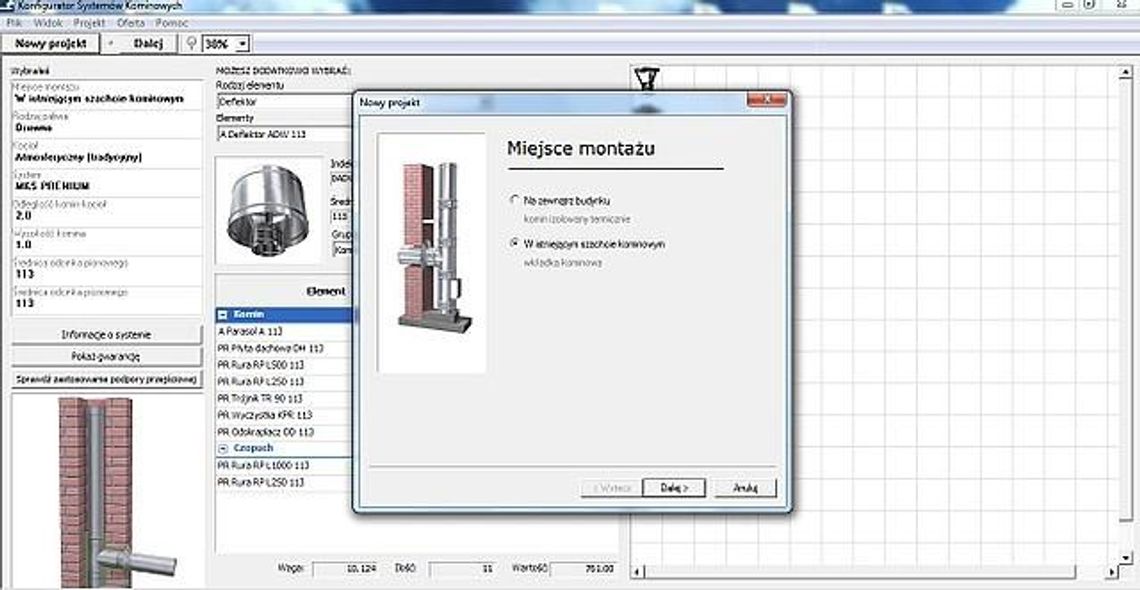 Program King do wyceny systemów kominowych