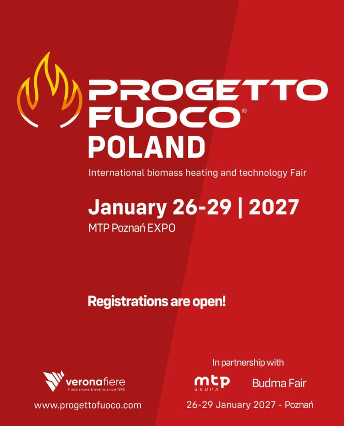 Rejestracja na I edycję targów Progetto Fuoco Poland 2027 już otwarta Rejestracja na I edycję targów Progetto Fuoco Poland 2027 już otwarta