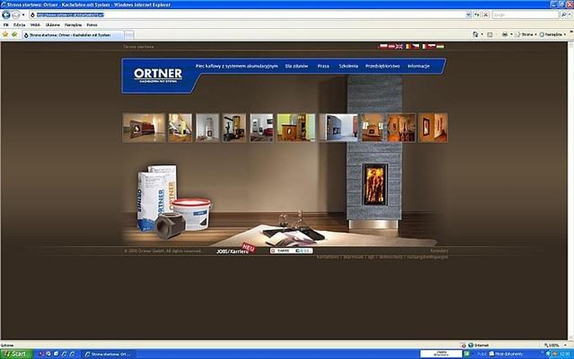 Strona internetowa firmy Ortner dostępna w języku polskim