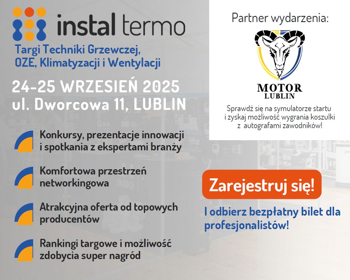 Plakat promujący Targi Techniki Grzewczej, OZE i Wentylacji - Instal Termo 2025.