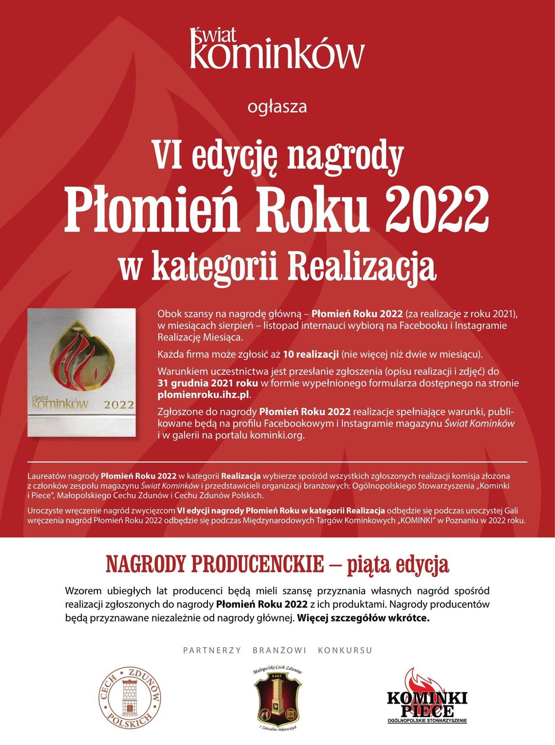 Zgłoś swoją realizację do nagrody Płomień Roku 2022