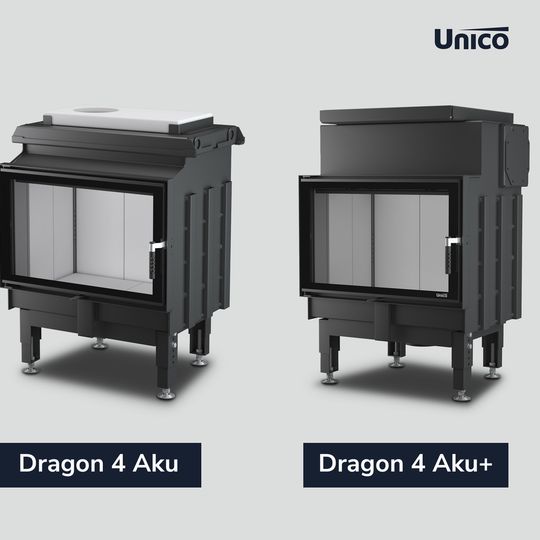 Wkłady Dragon 4 Aku i Dragon 4 Aku+, współpracujące z masą betonową magazynującą ciepło