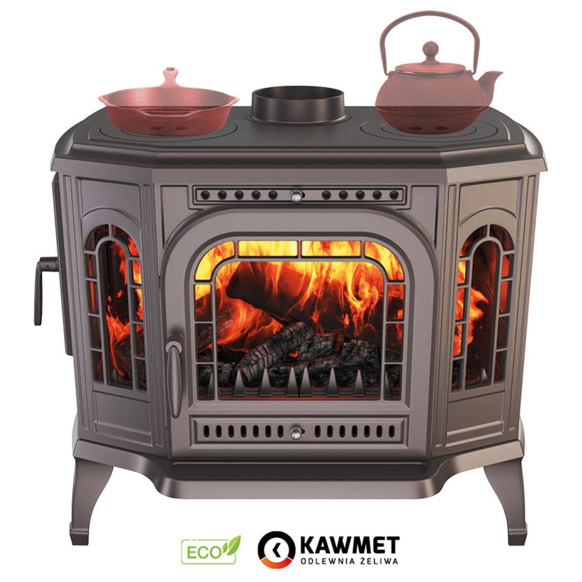 Kawmet P7 CookTop żeliwny piecyk z możliwością ogrzewania i gotowania.