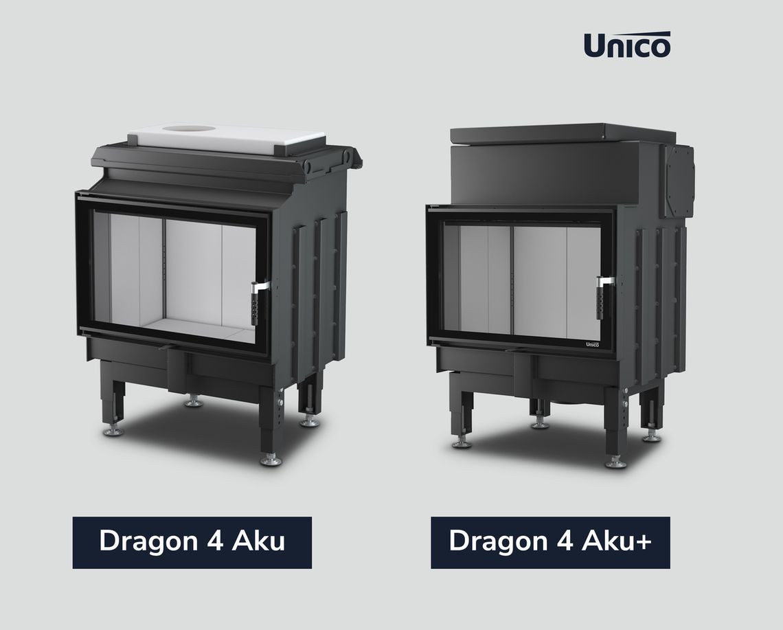 Wkłady Dragon 4 Aku i Dragon 4 Aku+, współpracujące z masą betonową magazynującą ciepło