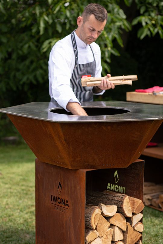 Desingerski grill ogrodowy ze stali corten grill ogrodowy ognisko na drewno