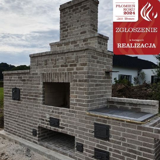 urządzenie ogrodowe wykończone cegłą