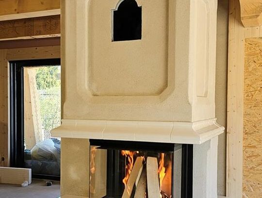 Kominek trzyszybowy z gilotyną