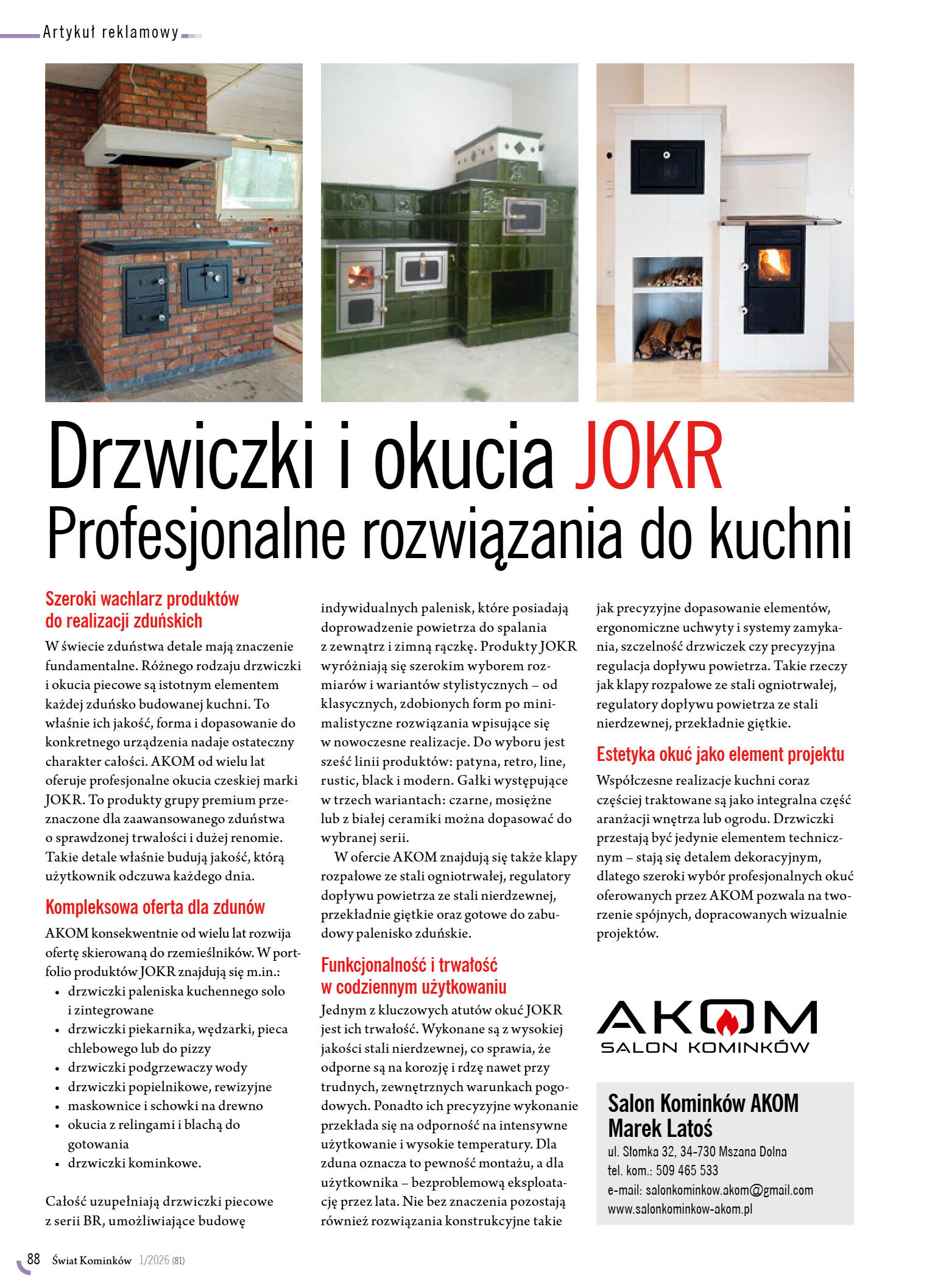 Świat Kominków 1/2026 (81) - przeglądaj magazyn on - strona 90