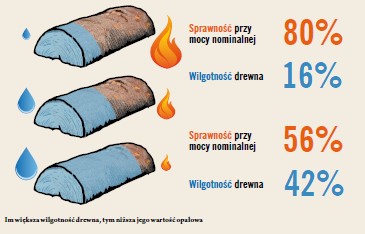 palenie wilgotnym drewnem nie jest przyjazne dla środowiska