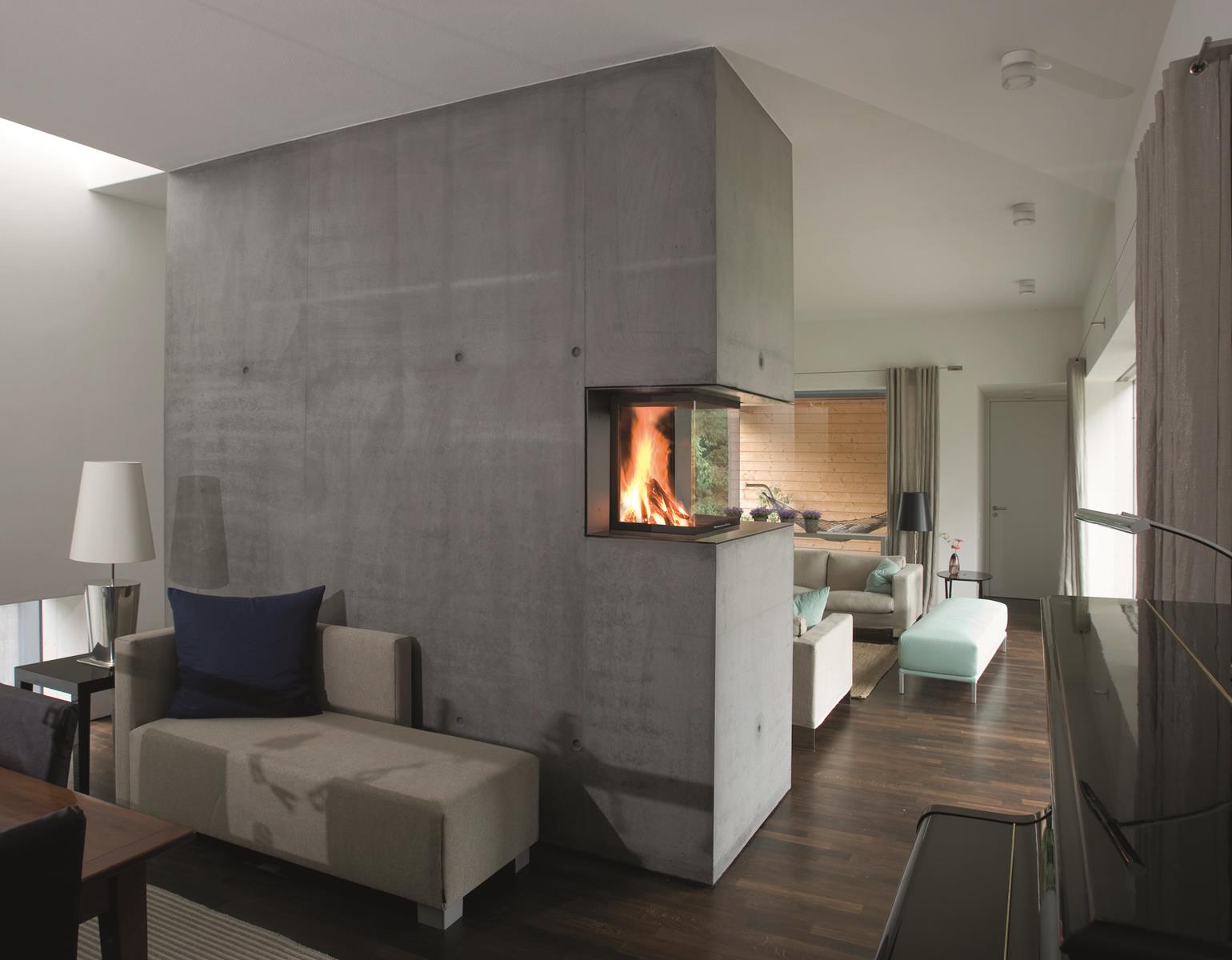 kominek w stylu nowoczesnym