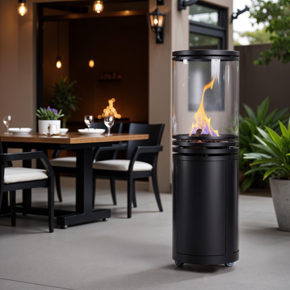 pionowy ogrzewacz ogrodowy na gaz