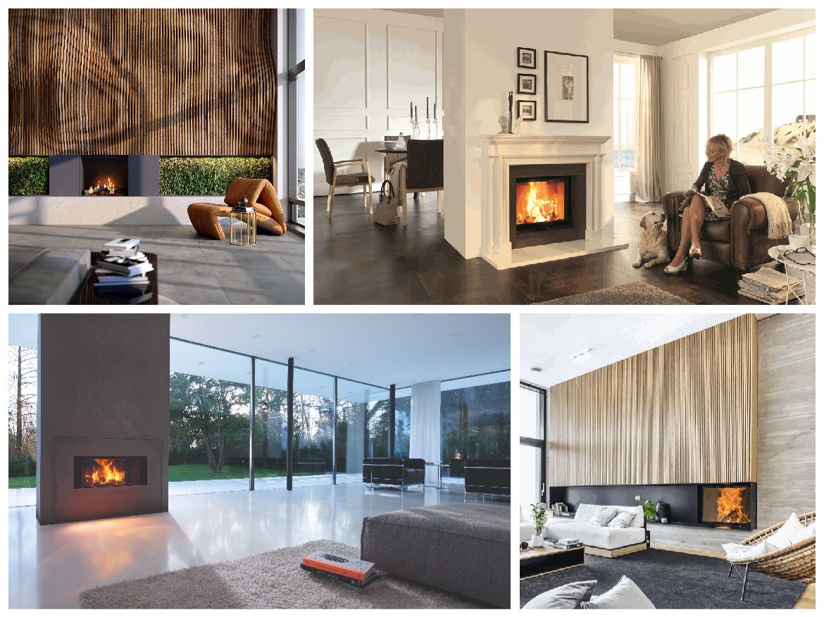 kominek z płaską szybą aranżacja salonu