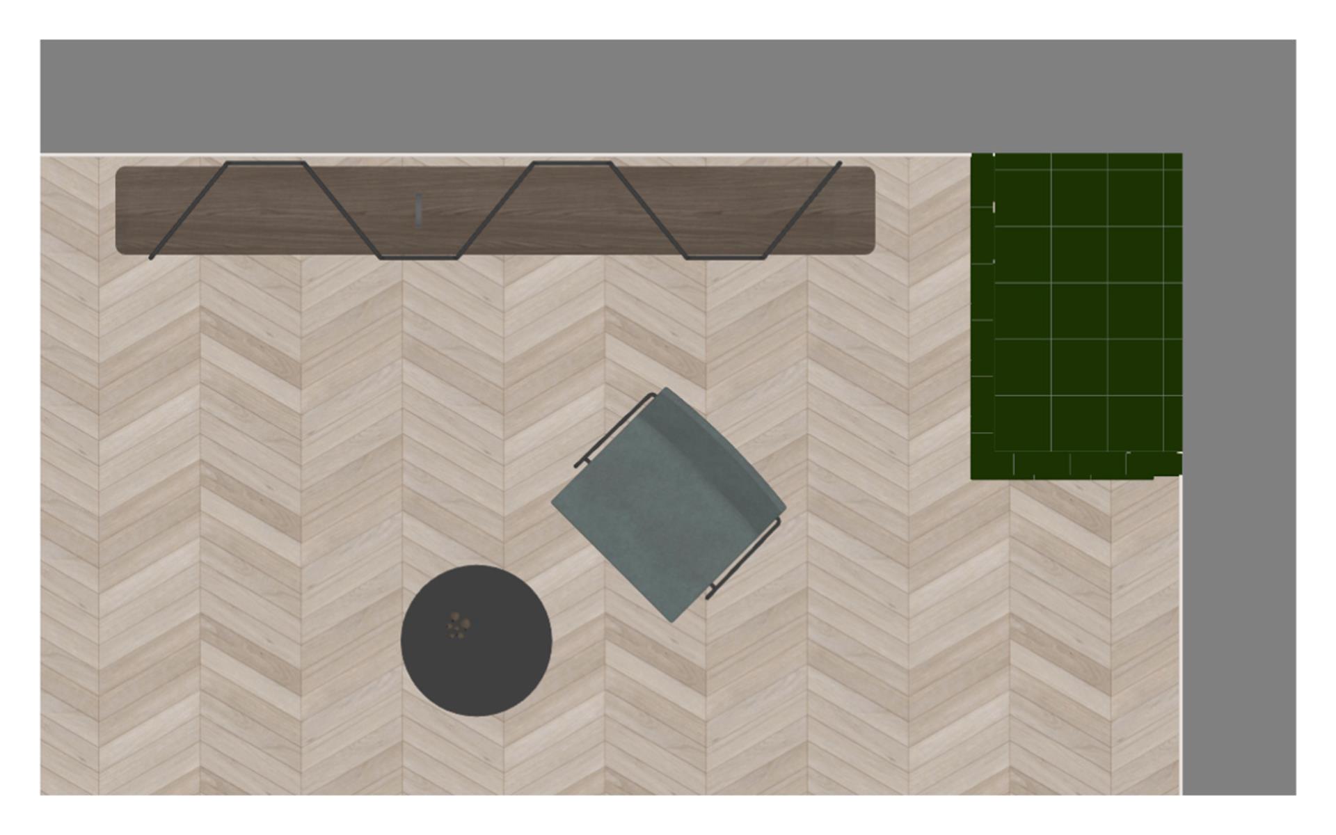 projekt wnętrza z kominkiem