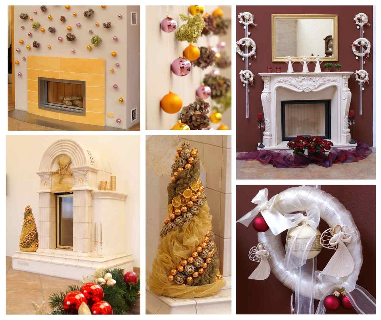 bożonarodzeniowa dekoracja kominka