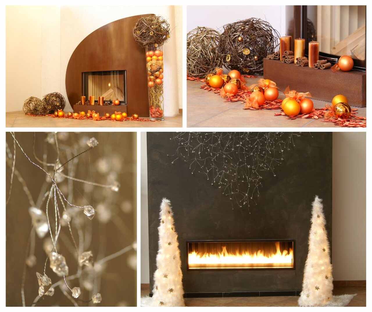 bożonarodzeniowa dekoracja kominka