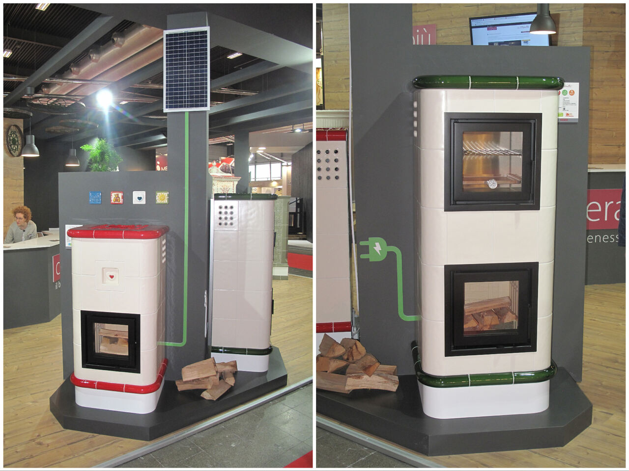 piec kaflowy na drewno i na prąd