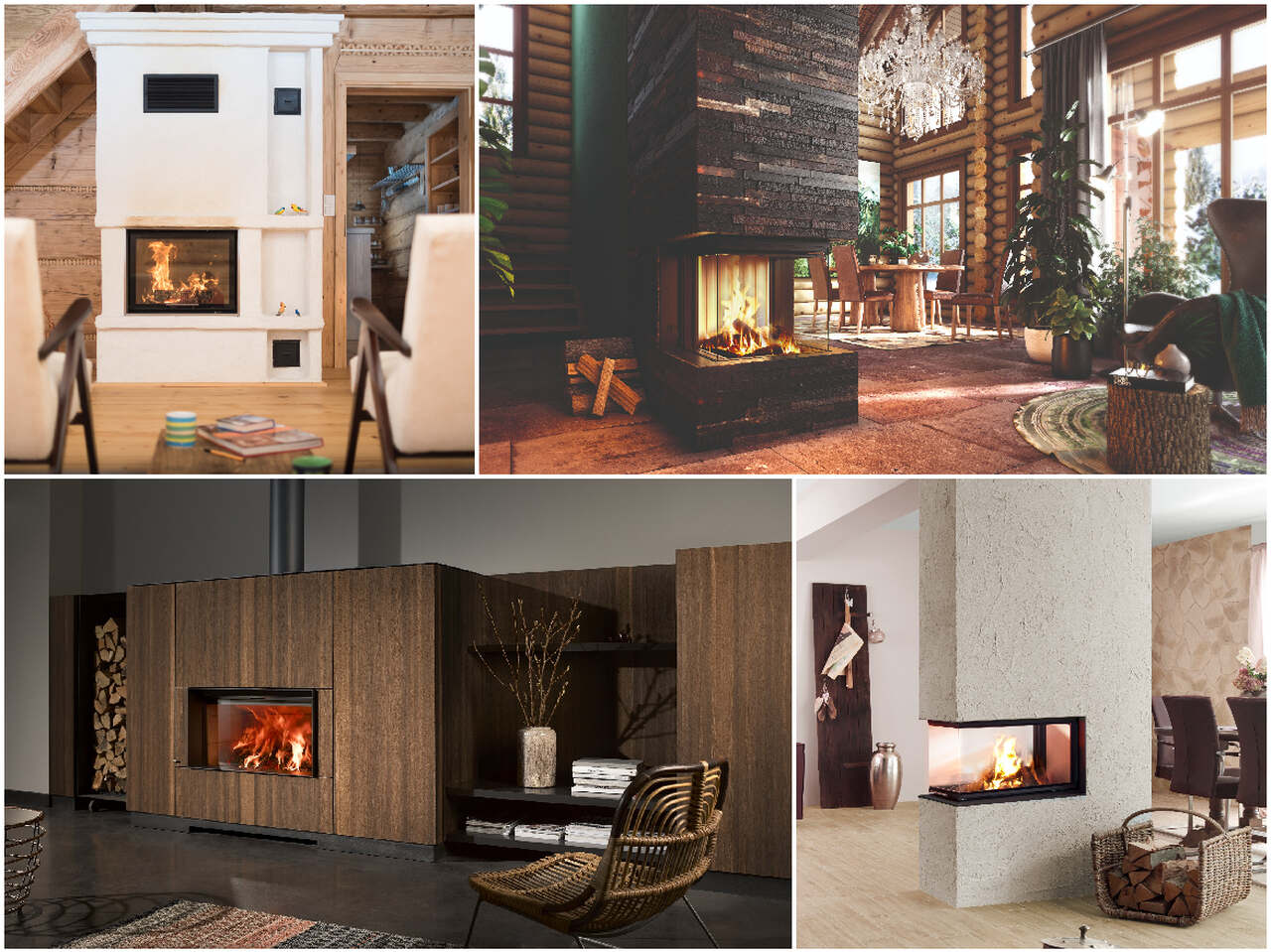 kominek w tradycyjnej obudowie