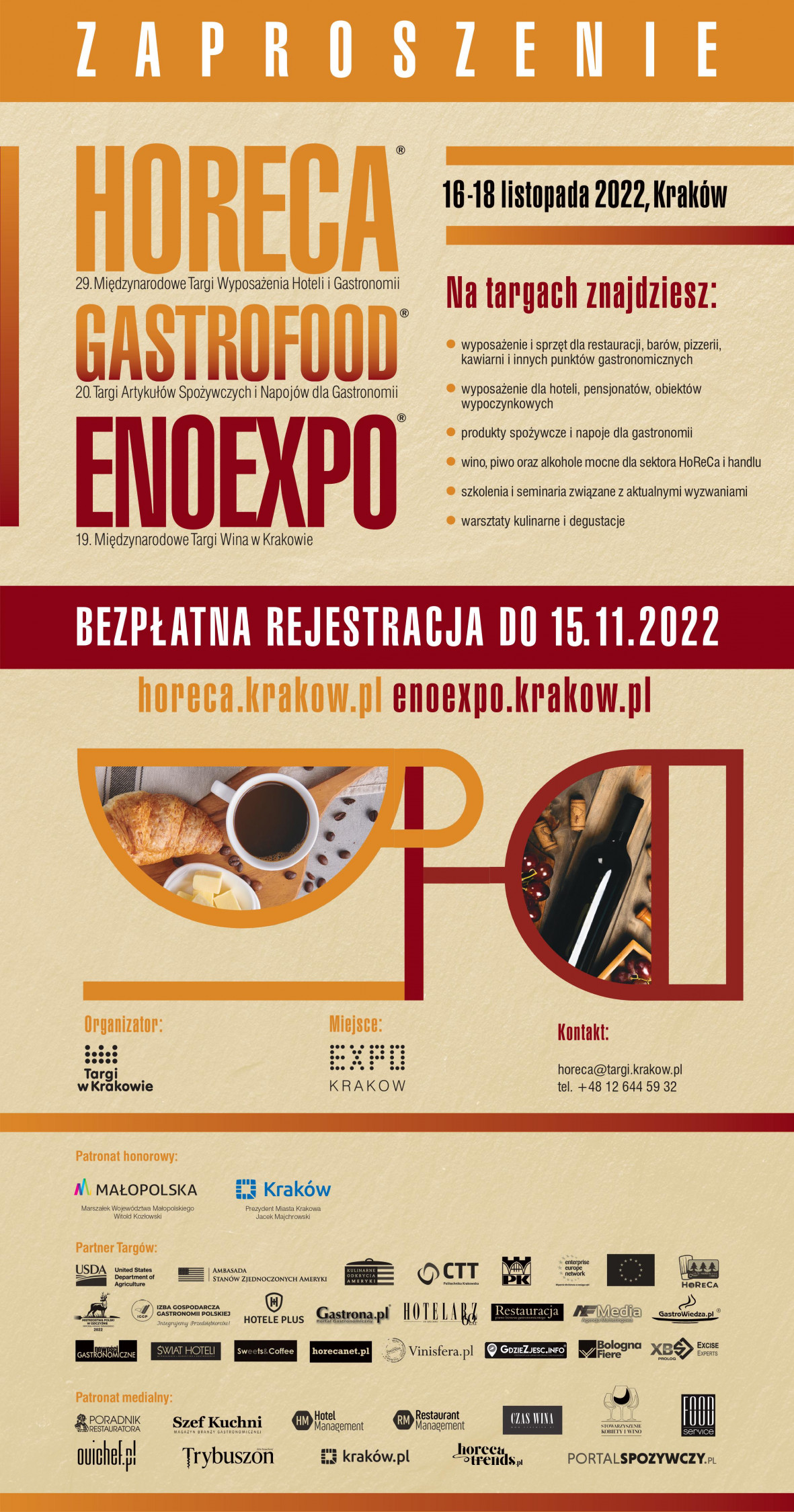 Targi HORECA/GASTROFOOD/ENOEXPO - zaproszenie